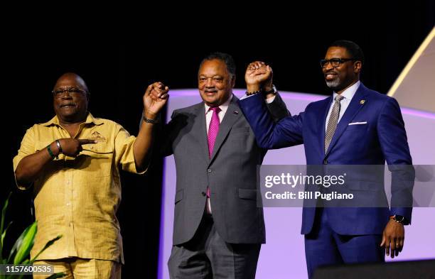 Rev. Jesse Jackson attends and speaks at the NAACP 110th National Convention on July 24, 2019 in Detroit, Michigan. The theme of this years...