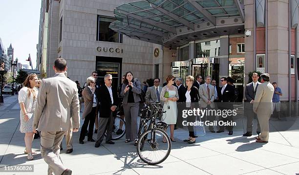 Crowd gathers at the unveiling for the ABSOLUT Boston Flavor at Boylston Plaza - Prudential Center on August 26, 2009 in Boston, Massachusetts.