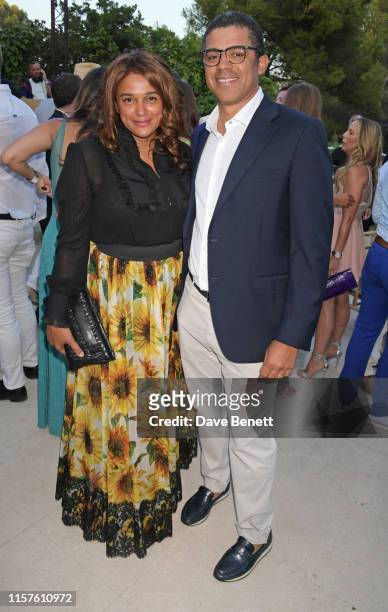 Isabel dos Santos and Sindika Dokolo attend the first "Midsummer Party" hosted by Elton John and David Furnish to raise funds for the Elton John Aids...