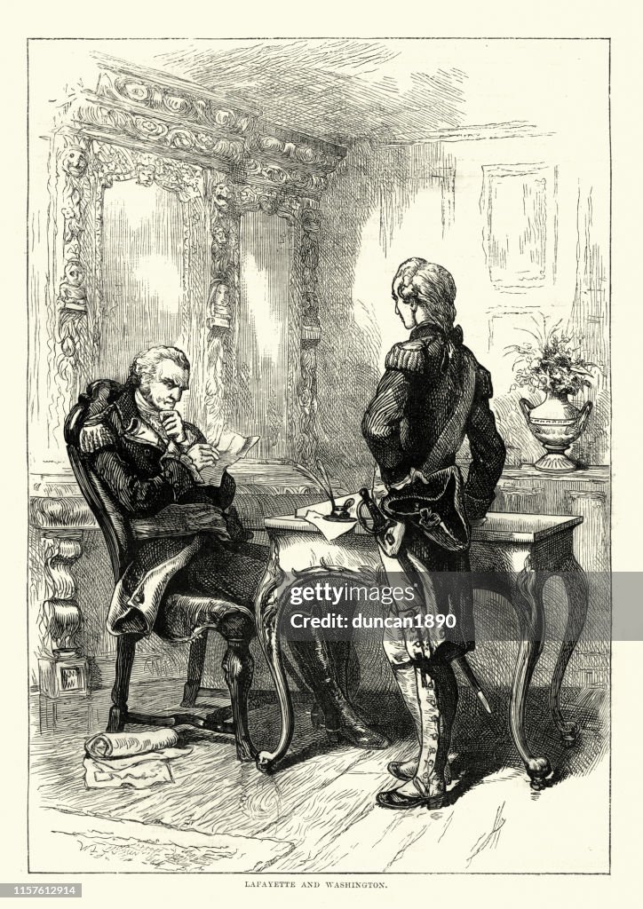 Marquis de Lafayette meeting George Washington