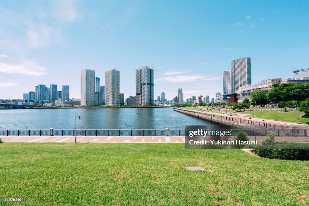 The view of Tokyo Bay side from Toyosu, Tokyo