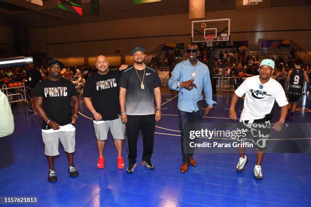 Antron Mccray, Raymond Santana, Kevin Richardson, Yusef Salaam, and Korey Wise, collectively known as the "Central Park Five", attend the BETX...