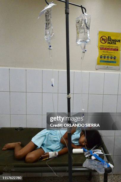 Girls infected with dengue, which vector is the Aedes aegypti, is assisted in the Roberto Suazo Cordova Hospital, in La Paz municipality, La Paz...