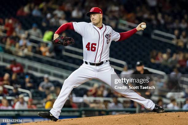 Patrick Corbin of the Washington Nationals pitches against the Colorado Rockies during the first inning of game two of a doubleheader at Nationals...