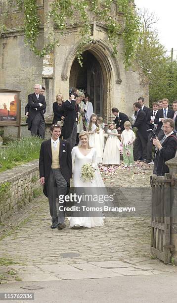 Harry Lopes and Laura Parker Bowles during Laura Parker Bowles and Harry Lopes  Wedding at St Cyriac's Church in Lacock, Great Britain.
