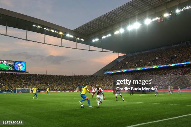 General view during the Copa America Brazil 2019 group A match between Peru and Brazil at Arena Corinthians on June 22, 2019 in Sao Paulo, Brazil.