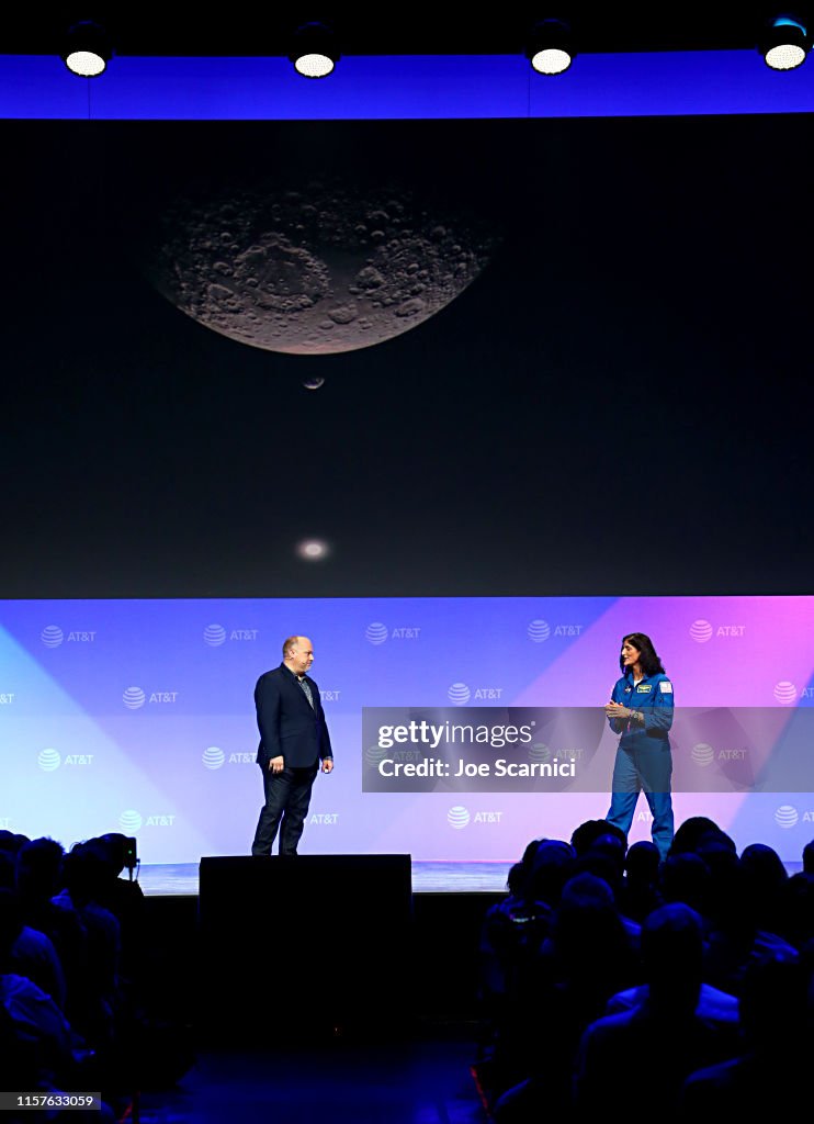 Dylan Mathis Dylan Mathis and Captain Sunita Williams speak on stage during the ...