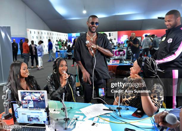 Jessika 'Jess' Reynolds, Erika 'Rey' Reynolds, and Auston Reynolds of James Davis attend the BET Awards Radio Broadcast Center at Microsoft Theater...