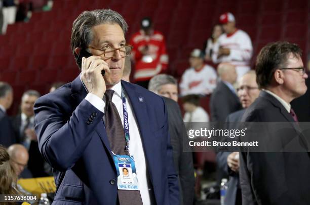 Brendan Shanahan of the Toronto Maple Leafs attend the 2019 NHL Draft at Rogers Arena on June 22, 2019 in Vancouver, Canada.