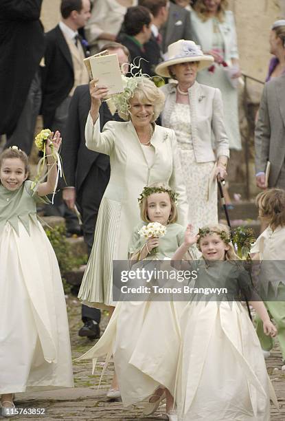 Camilla Parker Bowles, Duchess of Cornwall during Laura Parker Bowles and Harry Lopes  Wedding at St Cyriac's Church in Lacock, Great Britain.