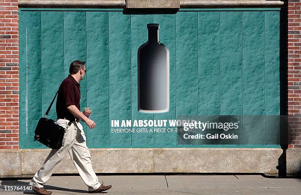 The ABSOLUT Boston Wall of Pride at the unveiling for the ABSOLUT Boston Flavor at Boylston Plaza - Prudential Center on August 26, 2009 in Boston,...