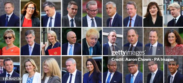 File photos of newly appointed Cabinet members Transport Secretary Grant Shapps, Leader of the House of Lords Baroness Evans, Secretary of State for...