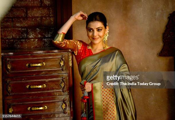 Kajal Aggarwal clicked during the campaign shoot for her fashion brand in Mumbai.