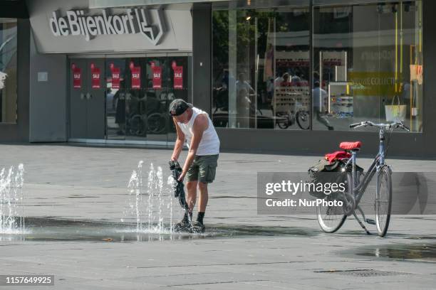 Heatwave in Europe on July 25, 2019 with 40.4 °C degree Celsius temperature according to the KNMI weather bureau agency, setting the new national...