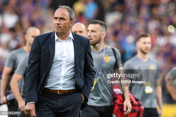 Darko Milanic head coach of Maribor seen during the Second qualifying round of the UEFA Champions League between NK Maribor and AIK Football at the...