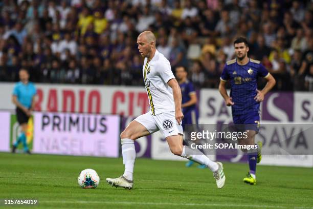 Per Karlsson of AIK in action during the Second qualifying round of the UEFA Champions League between NK Maribor and AIK Football at the Ljudski vrt...