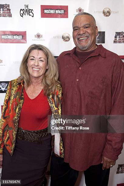 Actress Barbara Glover and Allyn Haynes attend Ronalds Brothers Productions And Mischief Maker Studios Presents Brian Pul at The Beverly Center on...