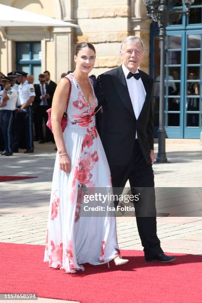 Georg von Waldenfels and his wife Veronika von Waldenfels during the Bayreuth Festival 2019 opening premiere "Tannhaeuser" at Bayreuth Festspielhaus...