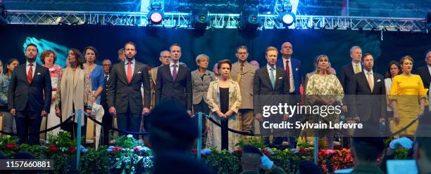 Prince Sebastien of Luxembourg, Princess Alexandra of Luxembourg , Prince Felix of Luxembourg, guest, Grand Duchess Maria Teresa of Luxembourg, Grand...