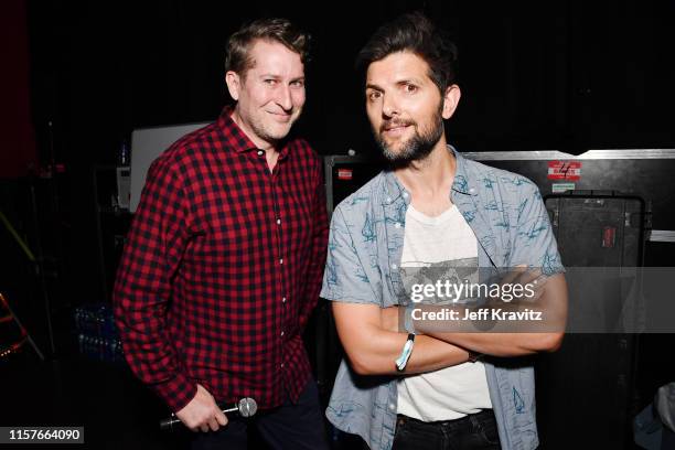 Scott Aukerman and Adam Scott are seen at the 2019 Clusterfest on June 22, 2019 in San Francisco, California.