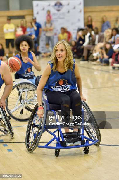 Briana Roy and Kim Raver attend 2019 Angel City Games Celebrity Wheelchair Basketball Game, Presented By The Hartford on June 22, 2019 in Los...
