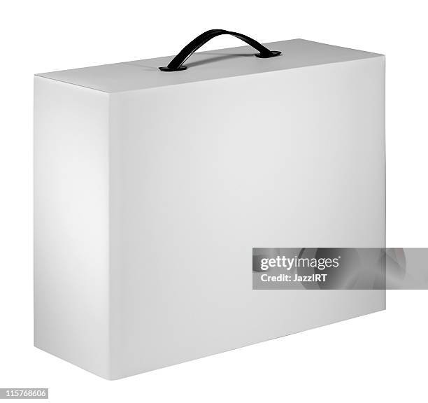 blank device packing cardboard box - handle stock pictures, royalty-free photos & images