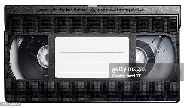 video cassette tape isolated on white. - vcr stockfoto's en -beelden