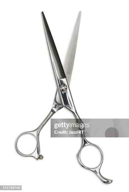 professional haircutting scissors - hairdresser scissors stock pictures, royalty-free photos & images