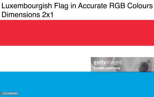 bildbanksillustrationer, clip art samt tecknat material och ikoner med luxemburgiska flaggan i exakta rgb-färger (mått 2x1) - luxemburgs flagga