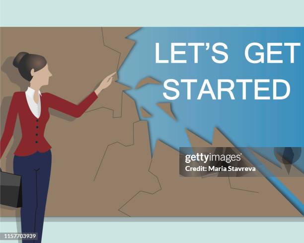 let's get started. business concept. - new trainers stock illustrations