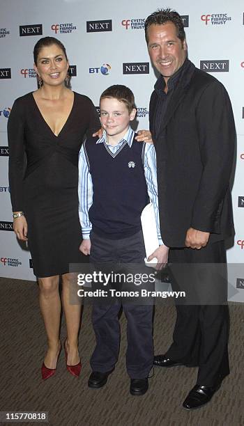 Amanda Lamb, Matthew McGuiness and David Seaman during Cystic Fibrosis Trust Breathing Life Awards - Press Room at Royal Lancaster Hotel in London,...