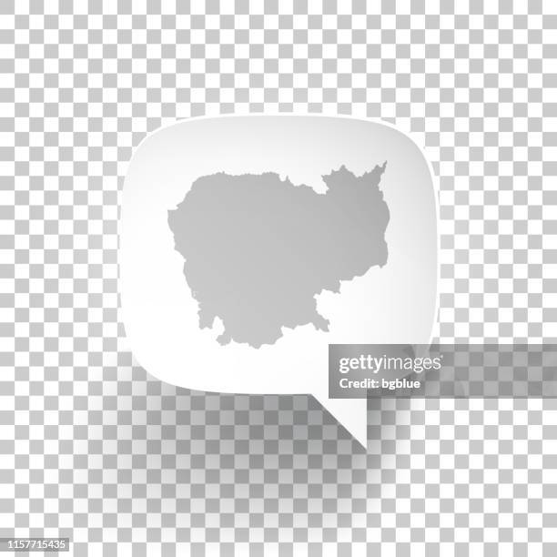 speech bubble with cambodia map on blank background - phnom penh stock illustrations