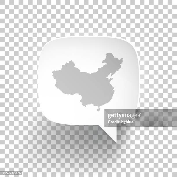 speech bubble with china map on blank background - thought bubble transparent stock illustrations