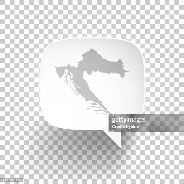 speech bubble with croatia map on blank background - zagreb stock illustrations