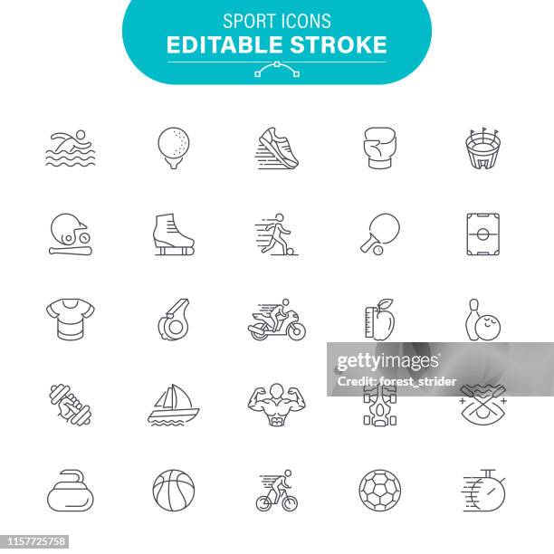 sport line icons - ice skate stock illustrations