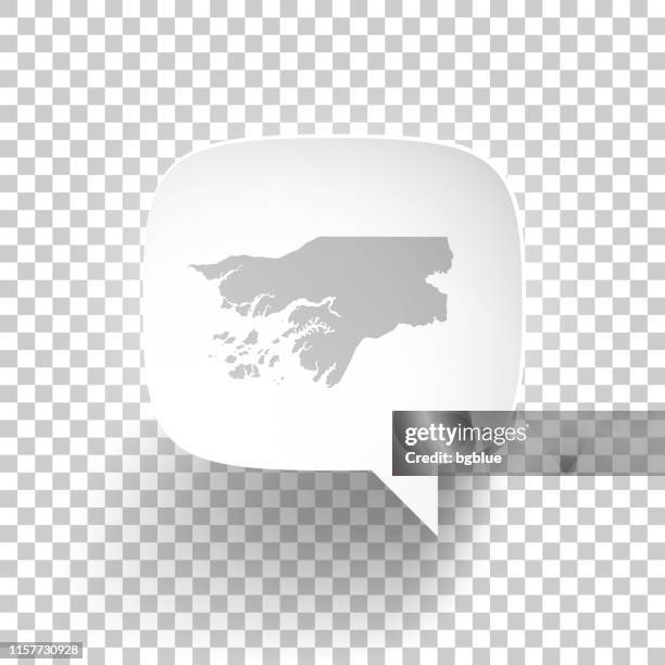 speech bubble with guinea bissau map on blank background - 3d think bubble stock illustrations
