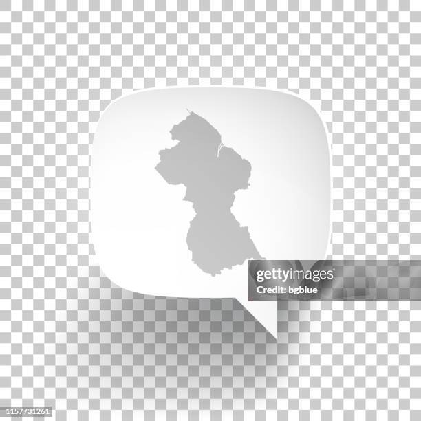 speech bubble with guyana map on blank background - georgetown stock illustrations