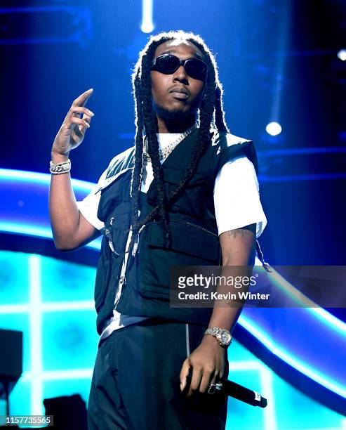 Takeoff of Migos performs at the 7th Annual BET Experience at L.A. Live Presented by Coca-Cola at Staples Center on June 22, 2019 in Los Angeles,...