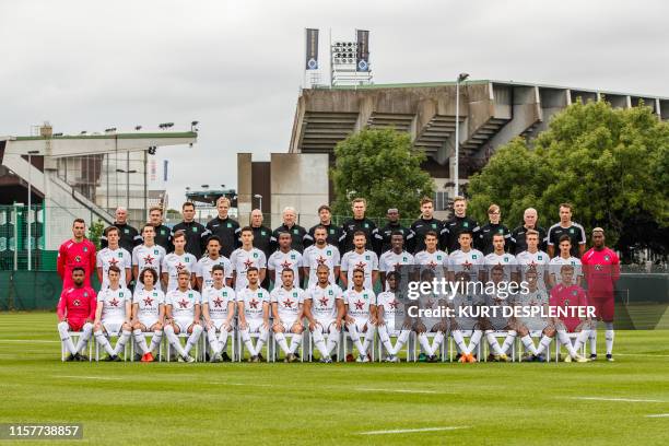 , spokesman Louis-Philippe Depondt, Gino Kellner, Lennert Desmet, Bart Vankersschaver, keeper trainer Dany Verlinden, assistant coach Jose...