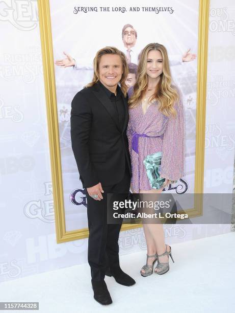 Tony Cavalero and Annie Cavalero attend the Los Angeles Premiere Of New HBO Series "The Righteous Gemstones" held at Paramount Studios on July 25,...
