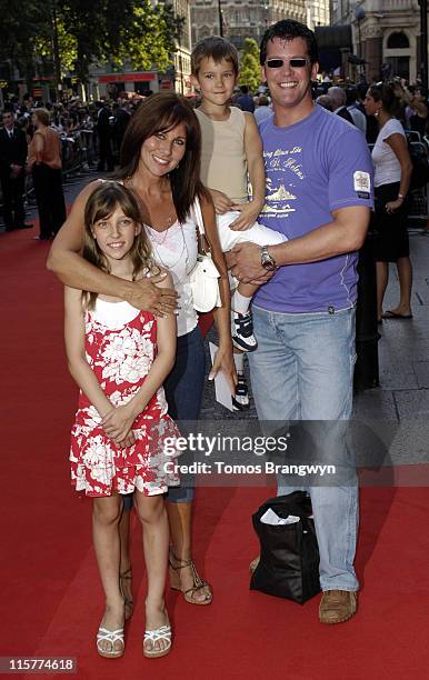 Linda Lusardi, Sam Kane and family during "Stormbreaker" London Premiere - Arrivals at Vue West End in London, Great Britain.