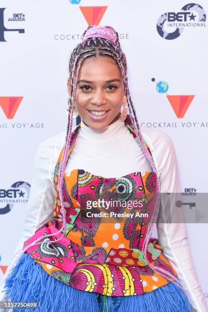 Sho Madjozi attends BET International Cocktail Voyage at Hotel Figueroa on June 22, 2019 in Los Angeles, California.