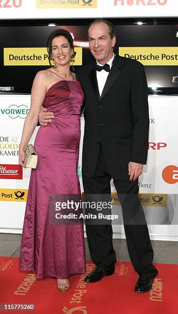 Christiane Knaup and Herbert Knaup during 2007 Die Goldene Kamera Awards - Arrivals at Axel-Springer-Verlag in Berlin, Germany.