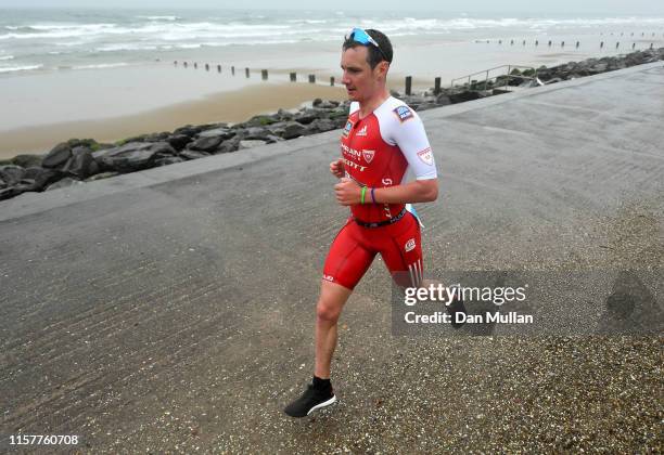 Alistair Brownlee of Great Britain competes in the run section during the IRONMAN Ireland on June 23, 2019 in Cork, Ireland.