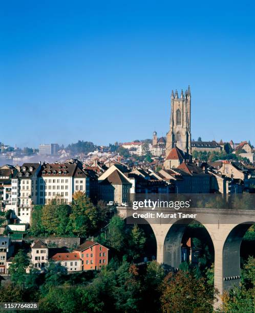 cityscape view of fribourg - freiburg skyline stock pictures, royalty-free photos & images