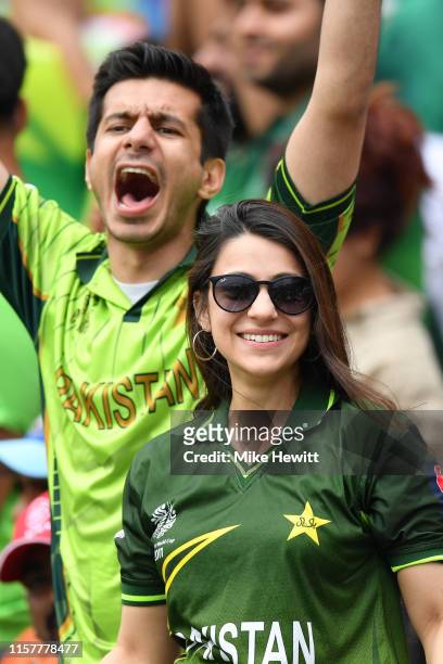 Pakistan fans fill Lord's with colour during the Group Stage match of the ICC Cricket World Cup 2019 between Pakistan and South Africa at Lords on...