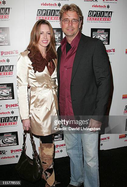 Actor John Schneider and wife Elly Castle attend the OPTIMA Ultimate Street Car Broadcast premiere at the Egyptian Theatre on January 26, 2010 in...