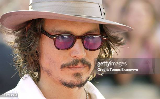Johnny Depp during "Pirates of The Caribbean 2: Dead Mans Chest" London Premiere at Odeon Leicester Square in London, Great Britain.