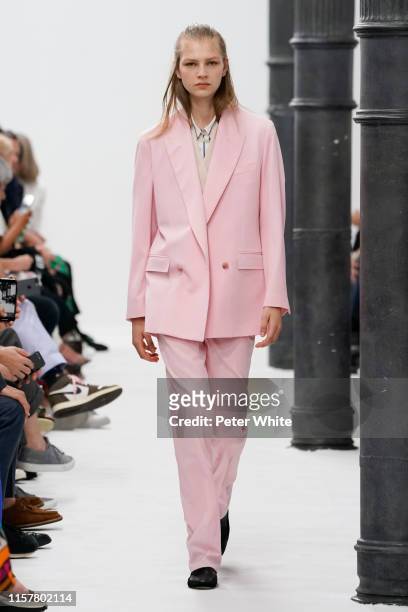 Model walks the runway during the Paul Smith Menswear Spring Summer 2020 show as part of Paris Fashion Week on June 23, 2019 in Paris, France.
