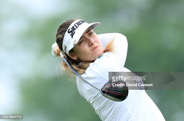 Hannah Green of Australia plays her tee shot on the par 5, third hole during the final round of the 2019 KPMG Women's PGA Championship at Hazeltine...
